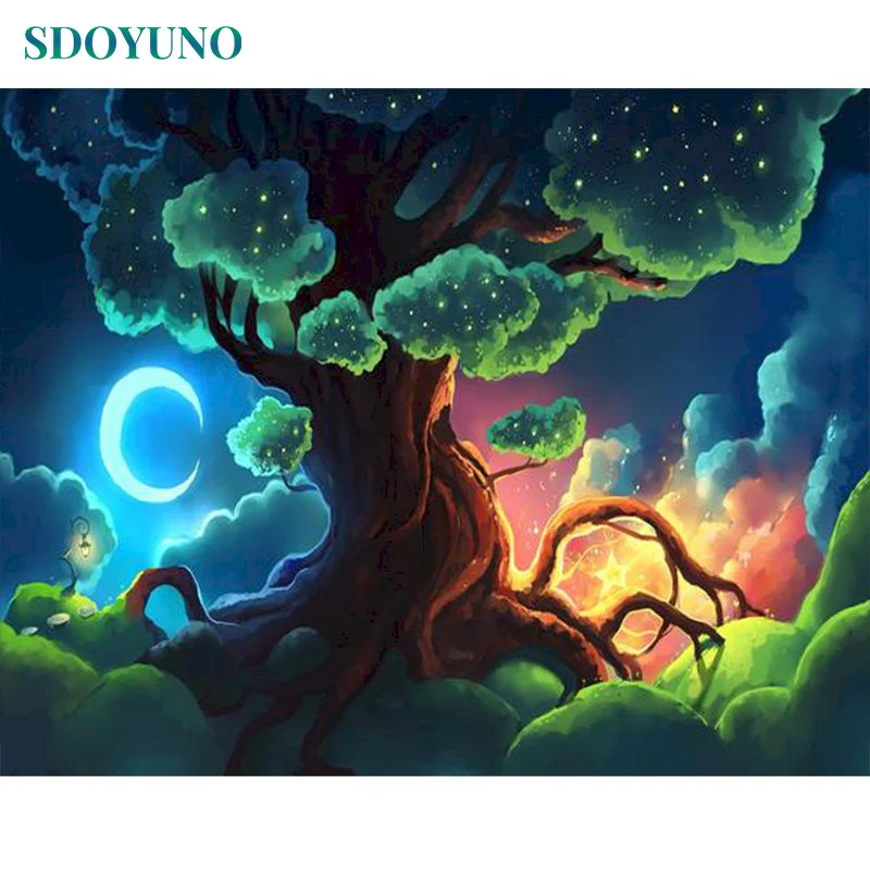 SDOYUNO DIY Acrylic Painting By Numbers Kits 60x75cm Paint By Numbers Light Tree Frame Scenery Digital Hand Painting On Canvas
SDOYUNO DIY Acrylic Painting By Numbers Kits 60x75cm Paint By Numbers Light Tree Frame Scenery Digital Hand Painting On Canvas