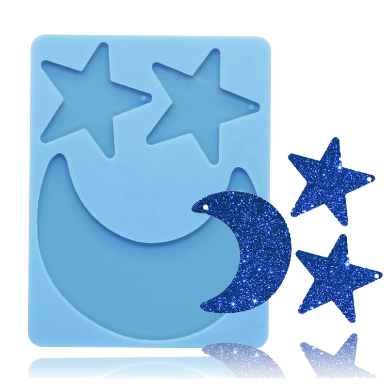 2021 New Keychain Epoxy Resin Mold Shiny Star Moon Shape Keyring Pendant Silicone Mould 
2021 New Keychain Epoxy Resin Mold Shiny Star Moon Shape Keyring Pendant Silicone Mould