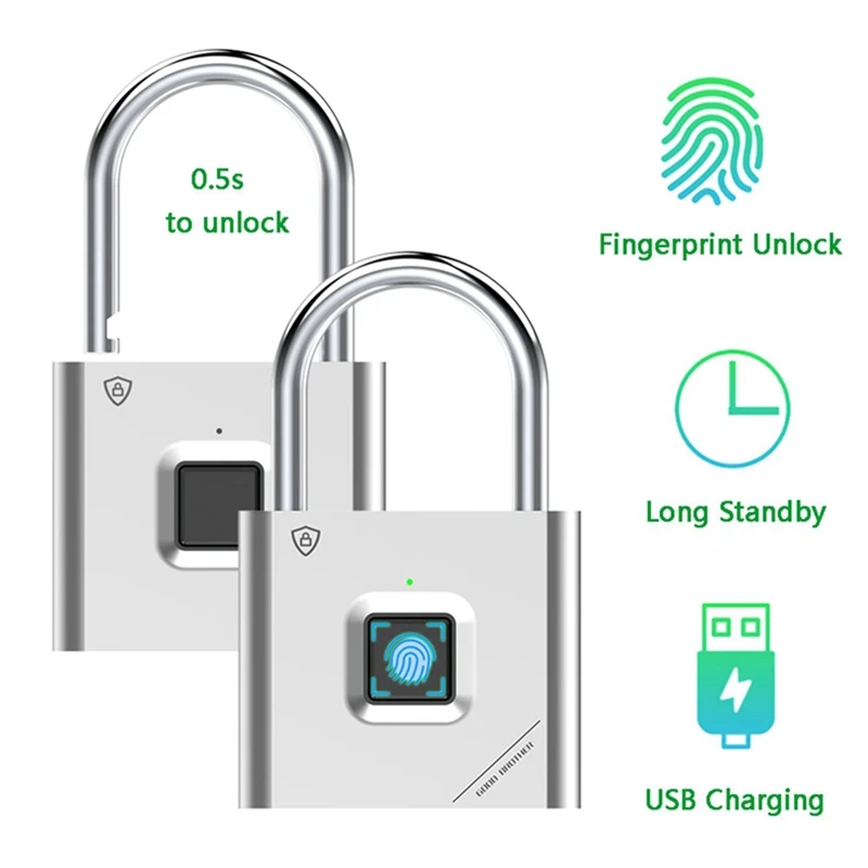 Fingerprint Lock Smart Lock Keyless with USB Charging for Gym Sports School Employee Locker Fence Suitcase Bike
Fingerprint Lock Smart Lock Keyless with USB Charging for Gym Sports School Employee Locker Fence Suitcase Bike