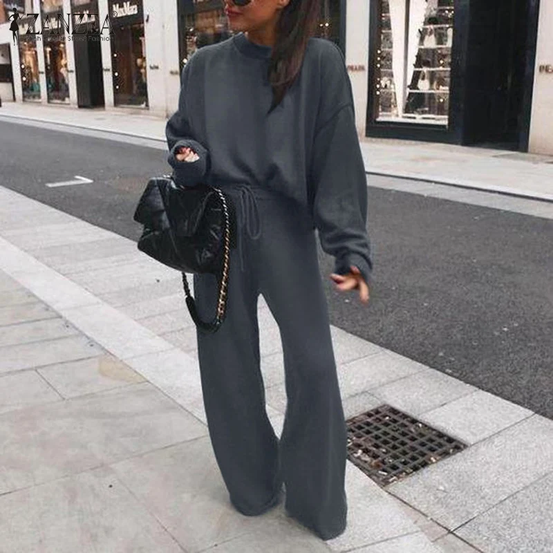 Lady Autumn Wide Leg Pant Suit Women Casual 2 Piece Sets ZANZEA Solid Sweatshirt And Pants 2022 Fashion Oversized Hoodies Suits
Lady Autumn Wide Leg Pant Suit Women Casual 2 Piece Sets ZANZEA Solid Sweatshirt And Pants 2022 Fashion Oversized Hoodies Suits