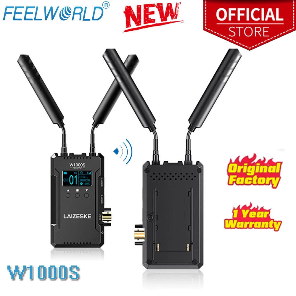 FEELWORLD W1000S Wireless Video Transmission System 1080P HD 1000FT Dual HDMI + SDI Input And Output WIth Full Duplex Intercom 
FEELWORLD W1000S Wireless Video Transmission System 1080P HD 1000FT Dual HDMI + SDI Input And Output WIth Full Duplex Intercom
