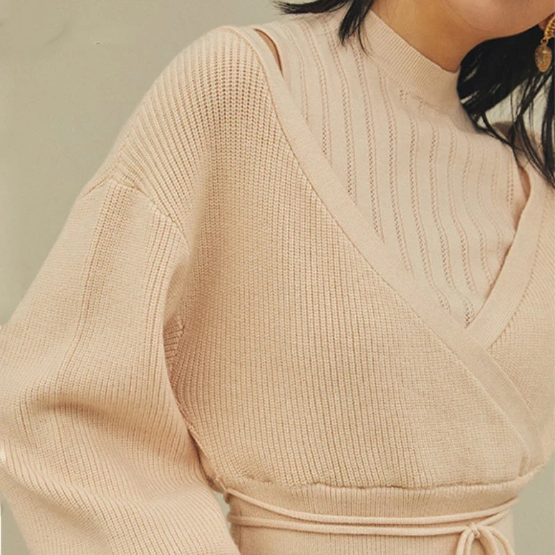 Turtleneck Drawstring Puff Sleeve Knitted Sweaters Sweet Loose Shoulder Strapless Women Tops Autumn Winter New Pullovers
Turtleneck Drawstring Puff Sleeve Knitted Sweaters Sweet Loose Shoulder Strapless Women Tops Autumn Winter New Pullovers