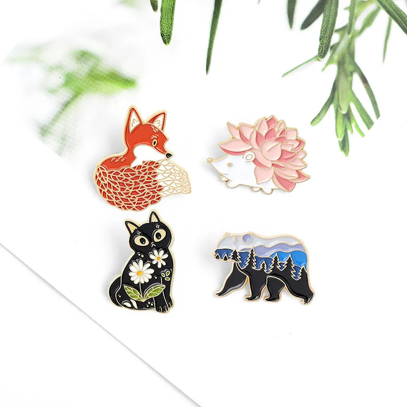 Flower Animal Enamel Pins Hedgehog Daisy cat Forest bear Fox Brooches Cartoon Forest Garden Animals Lapel Pin Badges Gift
Flower Animal Enamel Pins Hedgehog Daisy cat Forest bear Fox Brooches Cartoon Forest Garden Animals Lapel Pin Badges Gift