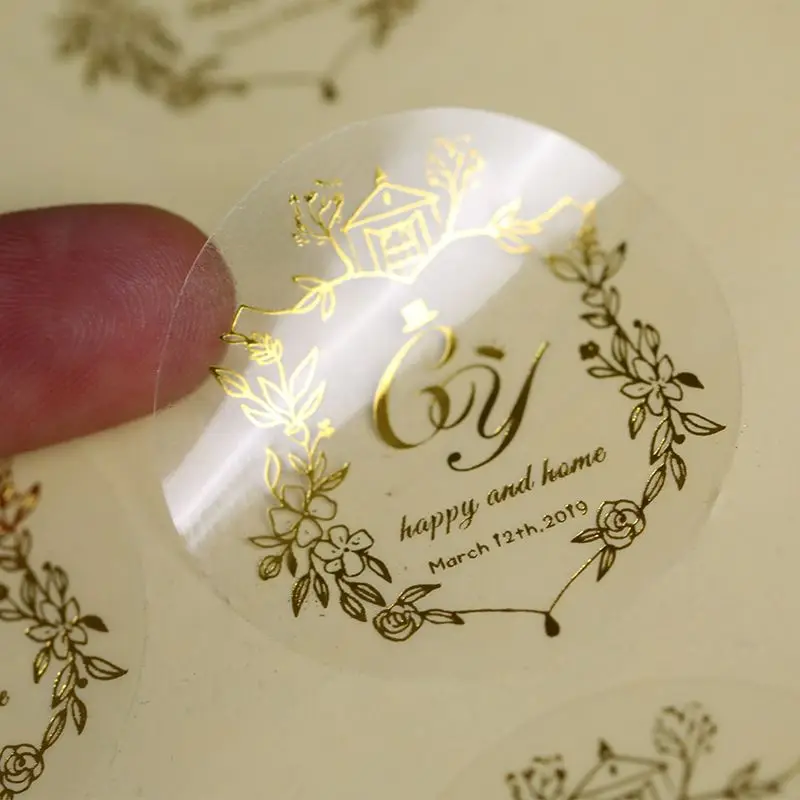 100pcs Clear transparent sticker label customized hot stamping gold foil baking label personal printing free design
100pcs Clear transparent sticker label customized hot stamping gold foil baking label personal printing free design