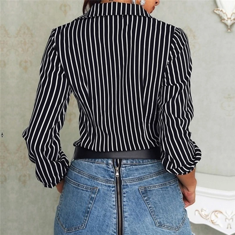 2021 New Blouse Women Casual Striped Top Shirts Blouses Female Slim Blusas Autumn Fall Casual Ladies Office Blouses Top Sexy
2021 New Blouse Women Casual Striped Top Shirts Blouses Female Slim Blusas Autumn Fall Casual Ladies Office Blouses Top Sexy