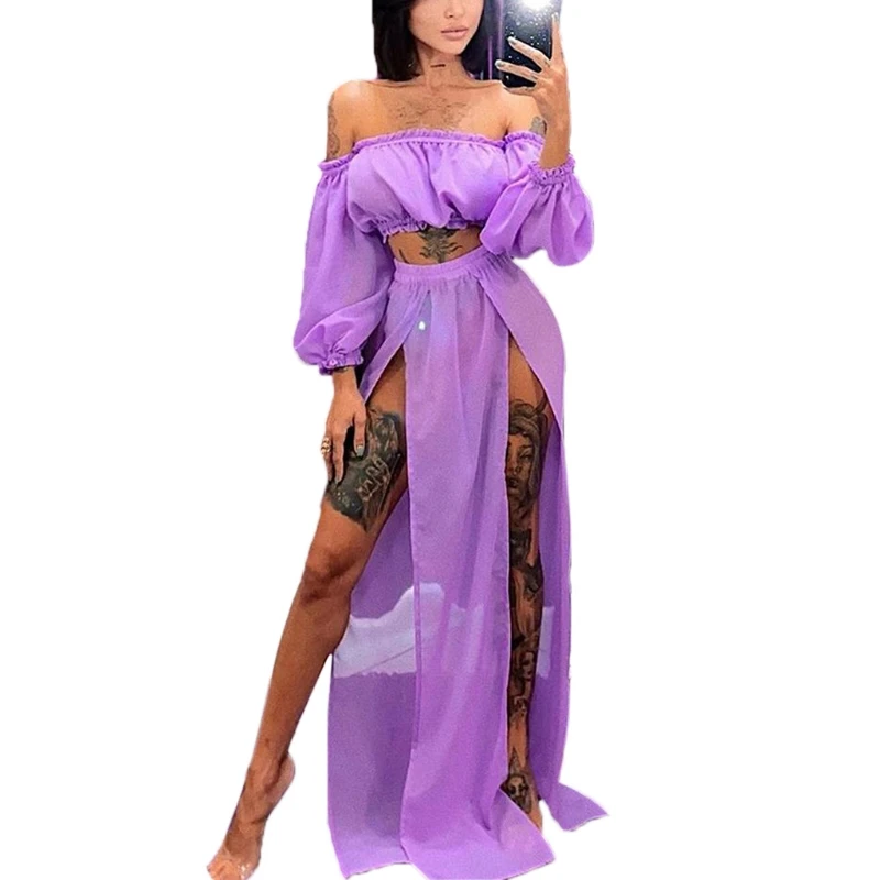 F2TC Women Sexy 2 Piece Bikini Swimsuit Cover Up Beach Outfits Set Sheer Mesh Puff Long Sleeve Off Shoulder Crop Top High Waist 
F2TC Women Sexy 2 Piece Bikini Swimsuit Cover Up Beach Outfits Set Sheer Mesh Puff Long Sleeve Off Shoulder Crop Top High Waist