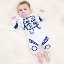 0-24M Baby Boy/Girls Cartoon Astronauts Clothing Hat + jumpsuit Cotton Long Sleeve Rompers Infant Newborn Space Suit Clothes