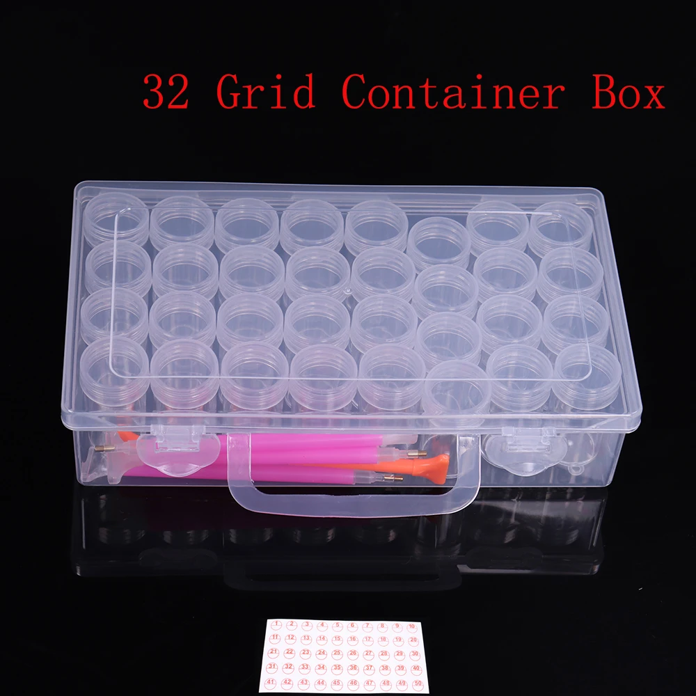 32 Bottles Box Transparent Container Case Diamond Painting Accessories Diamond Embroidery Beads Storage Box Organizer Tools
32 Bottles Box Transparent Container Case Diamond Painting Accessories Diamond Embroidery Beads Storage Box Organizer Tools
