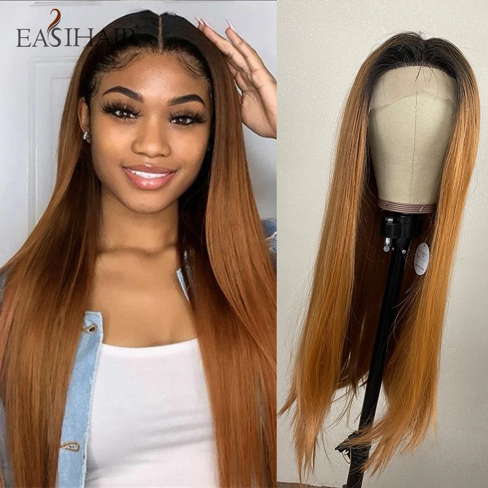 EASIHAIR Brown Long Straight Lace Front Wigs with Baby Hair Ginger Hair Ombre Lace Wig for Black Women Afro Wigs Heat Resistant
EASIHAIR Brown Long Straight Lace Front Wigs with Baby Hair Ginger Hair Ombre Lace Wig for Black Women Afro Wigs Heat Resistant