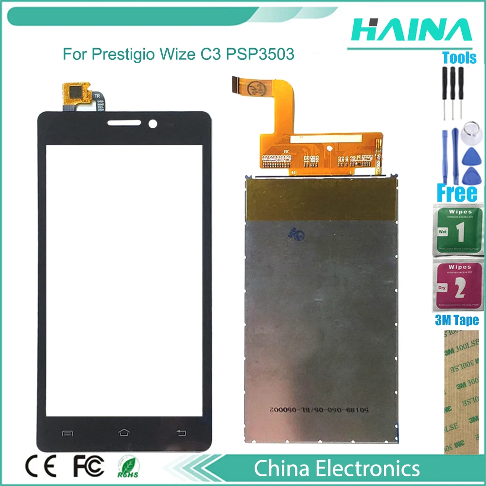 Фото Сенсорный ЖК дисплей и лента 3 м для Prestigio Wize C3 PSP3503 DUO PSP3505 PSP3509 PSP3519|Экраны
