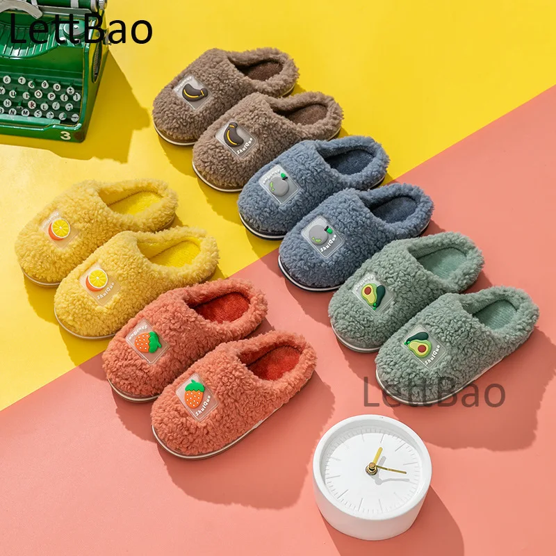 Kids Winter Children Home Shoes Cotton Slippers Kids Cartoon Fruit Plush Indoor Baby Shoes Boys Girls House Plush Slippers 
Kids Winter Children Home Shoes Cotton Slippers Kids Cartoon Fruit Plush Indoor Baby Shoes Boys Girls House Plush Slippers