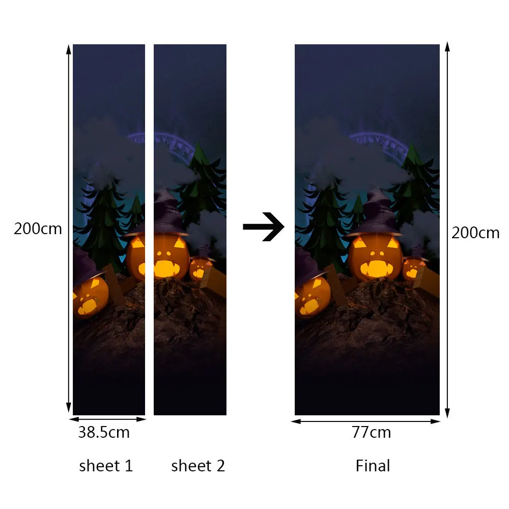 2Pcs/Set Halloween Door Stickers Door Wallpaper Waterproof Living Room Bedroom Self Adhesive Art Decals 3D Sticker
2Pcs/Set Halloween Door Stickers Door Wallpaper Waterproof Living Room Bedroom Self Adhesive Art Decals 3D Sticker