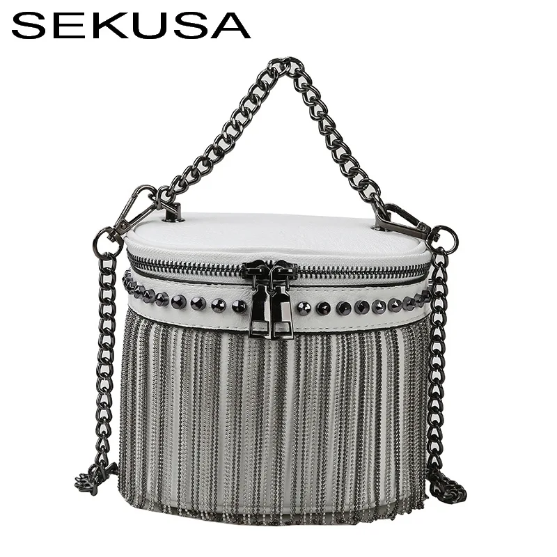SEKUSA, винтажные вечерние сумки с кисточками и заклепками, на молнии, с цепочкой, дамские сумки, модные новые сумочки
SEKUSA, винтажные вечерние сумки с кисточками и заклепками, на молнии, с цепочкой, дамские сумки, модные новые сумочки