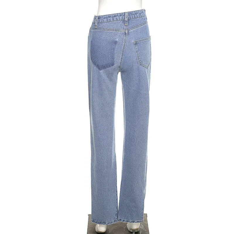 Women Asymmetry High Low Waist Mom Jeans 2021 Spring Straight Leg Green Color Blocked Split Streetwear Vintage Full Length Pants
Women Asymmetry High Low Waist Mom Jeans 2021 Spring Straight Leg Green Color Blocked Split Streetwear Vintage Full Length Pants