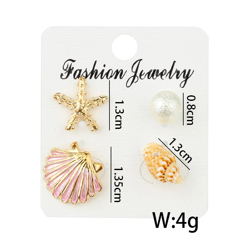 4Pcs/Set Vintage Shell Stud Earrings Silver Color Starfish Mixed Earring Imitation Pearl Stud Earrings For Women Party Jewelry
4Pcs/Set Vintage Shell Stud Earrings Silver Color Starfish Mixed Earring Imitation Pearl Stud Earrings For Women Party Jewelry