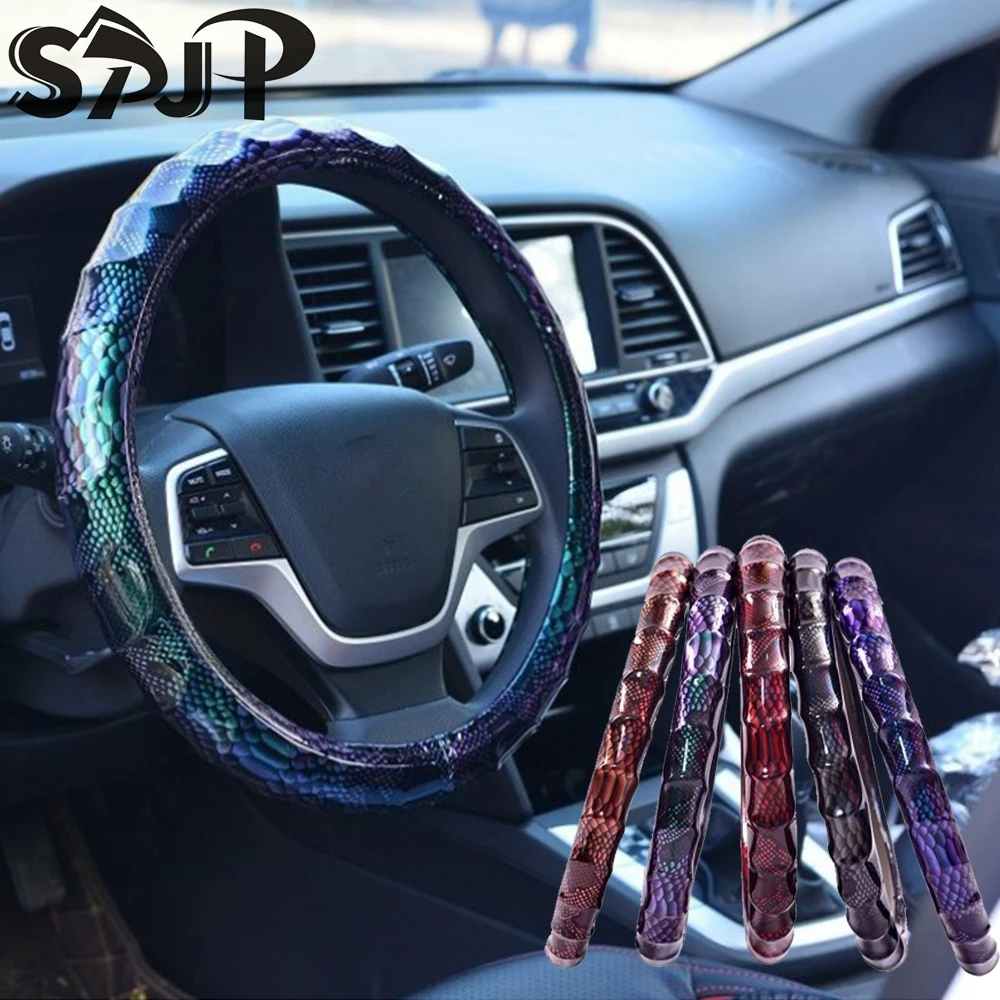 37-38cm Car Steering Wheel Cover Breathable Anti Slip Snake PU Leather Steering Covers Suitable Auto Decoration
37-38cm Car Steering Wheel Cover Breathable Anti Slip Snake PU Leather Steering Covers Suitable Auto Decoration