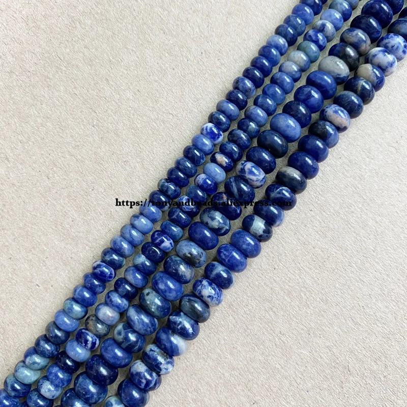 Natural Stone Smooth Rondelle Blue Sodalite 7" Loose Beads 4X6 5X8mm Pick Size For Jewelry Making DIY
Natural Stone Smooth Rondelle Blue Sodalite 7" Loose Beads 4X6 5X8mm Pick Size For Jewelry Making DIY