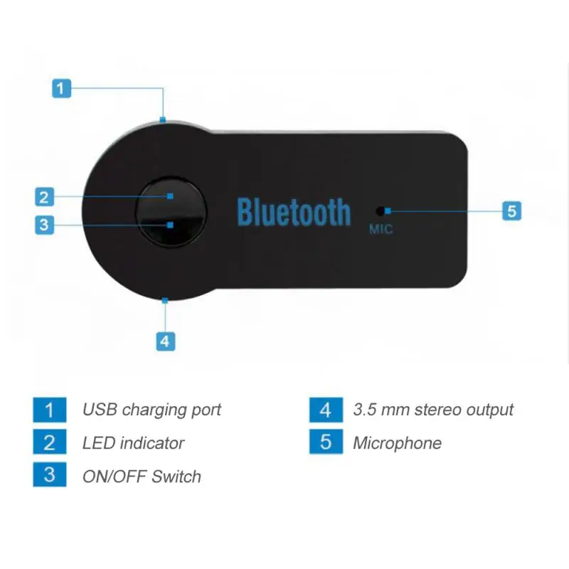 Мини аудиоприемник Bluetooth 4 0 стереоприемник с разъемом AUX USB 3 5 мм для ПК наушников