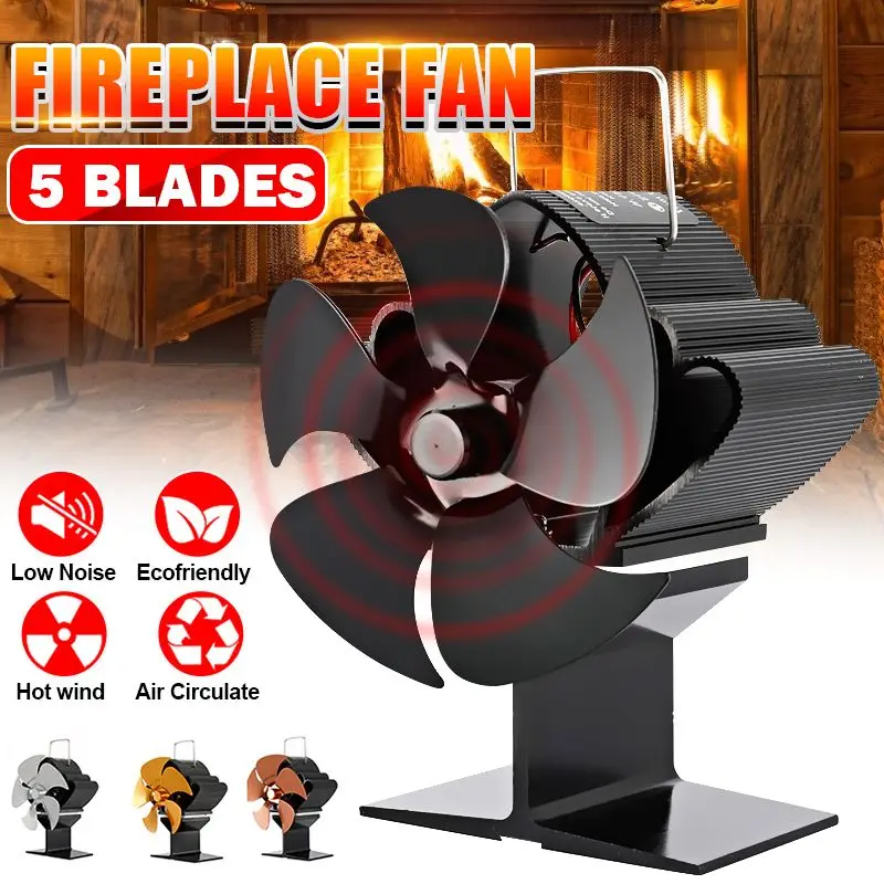 5 Blades Black Fireplace Heat Powered Stove Fan Eco-fan Quiet Home Fireplace Fan Efficient Heat Quiet Home Fireplace Fan Warm
5 Blades Black Fireplace Heat Powered Stove Fan Eco-fan Quiet Home Fireplace Fan Efficient Heat Quiet Home Fireplace Fan Warm
