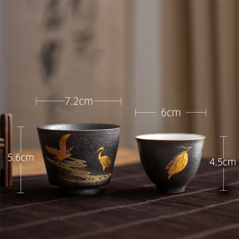

Ceramic Gaiwan Office Teacup Handmade Kung Fu Tureen Creative Chinese Tea Bowl with Lid and Saucer Water Mug Tea Set Drinkware