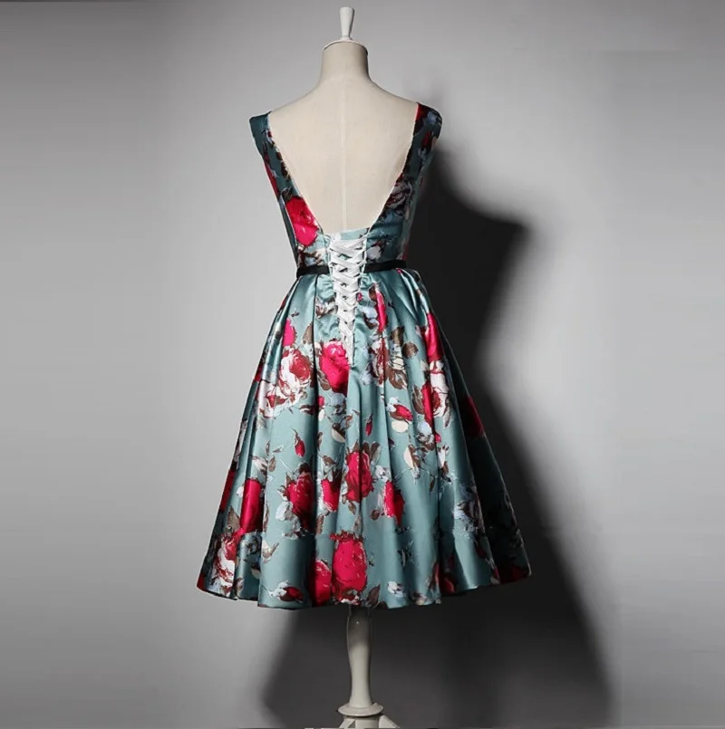 Women's short formal prom evening dress Plus size O neck floral print satin wedding party dress sexy cocktail party dress 
Women's short formal prom evening dress Plus size O neck floral print satin wedding party dress sexy cocktail party dress