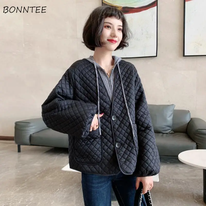 Oversize Short Style Parkas Women Autumn Casual Simple Elegant Fashion Lightweight Single Breasted V-neck Pockets Female Ladies
Oversize Short Style Parkas Women Autumn Casual Simple Elegant Fashion Lightweight Single Breasted V-neck Pockets Female Ladies