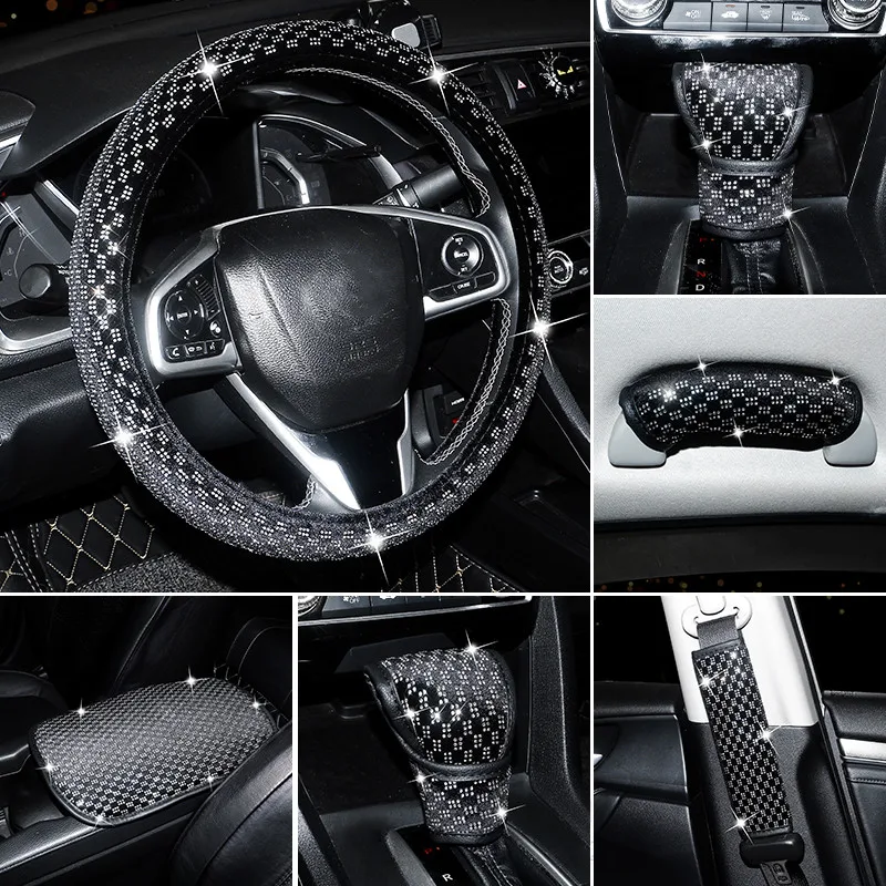 White Rhinestones Hot Drilling Headrest Pillow Handbrake Cover Car Steering Wheel Cover Car Interior Decorations
White Rhinestones Hot Drilling Headrest Pillow Handbrake Cover Car Steering Wheel Cover Car Interior Decorations