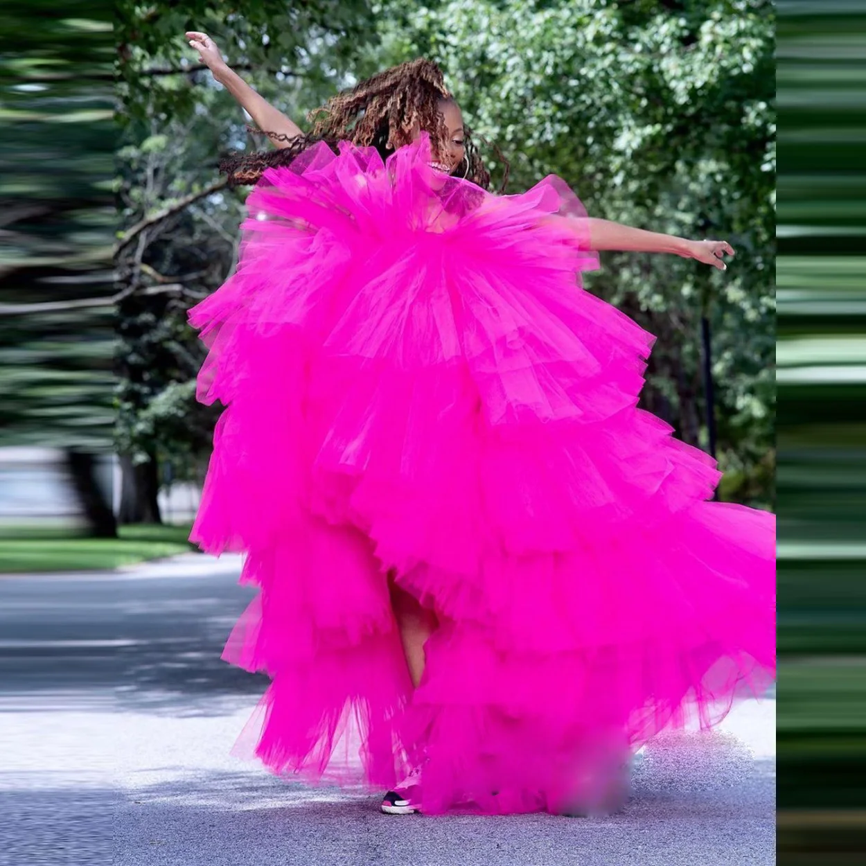 Pretty Fuchsia High Low Tulle Dresses Ruffles Tiered A-line Birthday Gowns Strapless Women Tulle Robe
Pretty Fuchsia High Low Tulle Dresses Ruffles Tiered A-line Birthday Gowns Strapless Women Tulle Robe