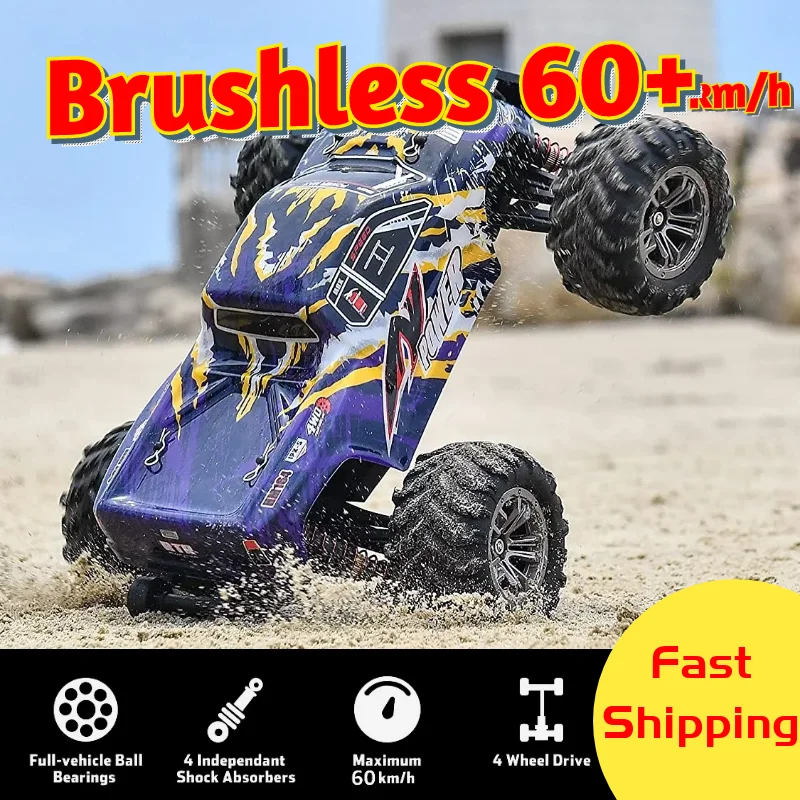 

RC Car Brushless Fast 60km/h High Speed Remote Control Monster Truck Drift 4WD Vehicle Off-Road Waterproof Cars Boys Adults Gift