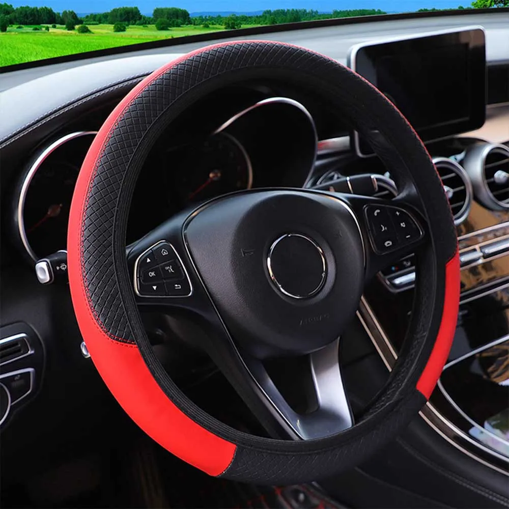 Car Auto Steering Wheel Cover Leather Breathable Anti-slip Protector For 37cm To 39cm Red New And High Quality
Car Auto Steering Wheel Cover Leather Breathable Anti-slip Protector For 37cm To 39cm Red New And High Quality