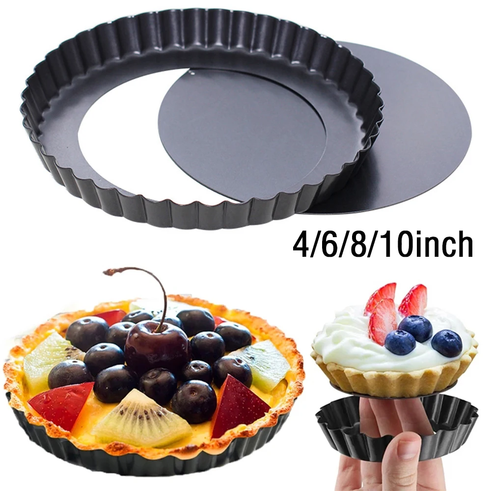 Формы для выпечки 4/6/8/10 дюймов Flan антипригарные формы пиццы торта блестящая