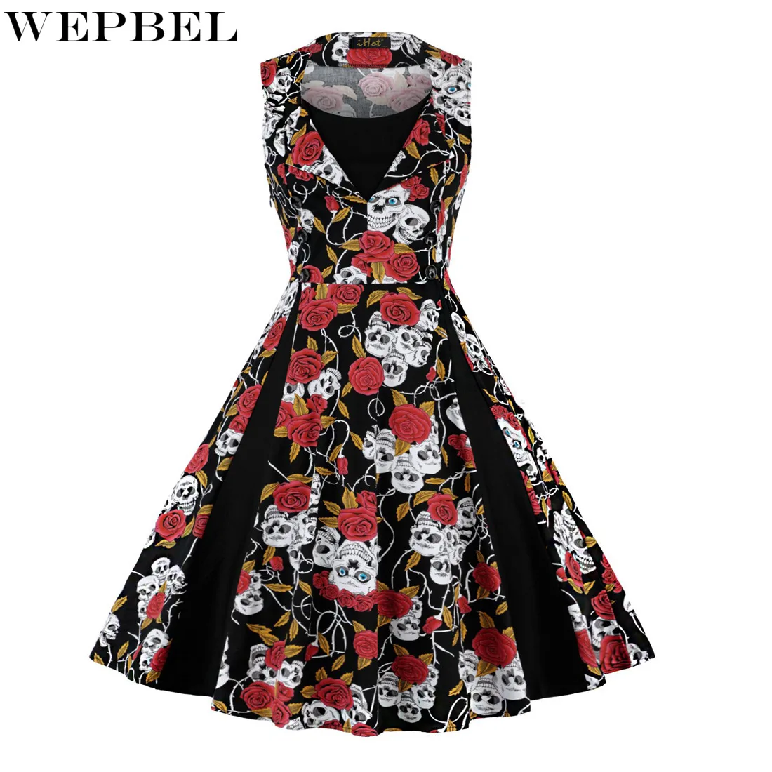 WEPBEL Dress Women's Casual Stitching Printing Slim Dress Summer Vintage Sleeveless V-neck Double Breasted High Waist Dress
WEPBEL Dress Women's Casual Stitching Printing Slim Dress Summer Vintage Sleeveless V-neck Double Breasted High Waist Dress