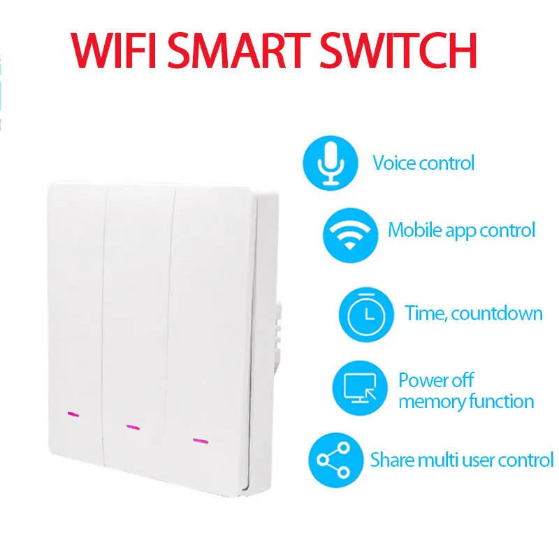 1 2 3Gang Smart WiFi Light Switch Push Button Tuya APP Remote Control Smart Home Automation Works With Alexa Google Assistant
1 2 3Gang Smart WiFi Light Switch Push Button Tuya APP Remote Control Smart Home Automation Works With Alexa Google Assistant
