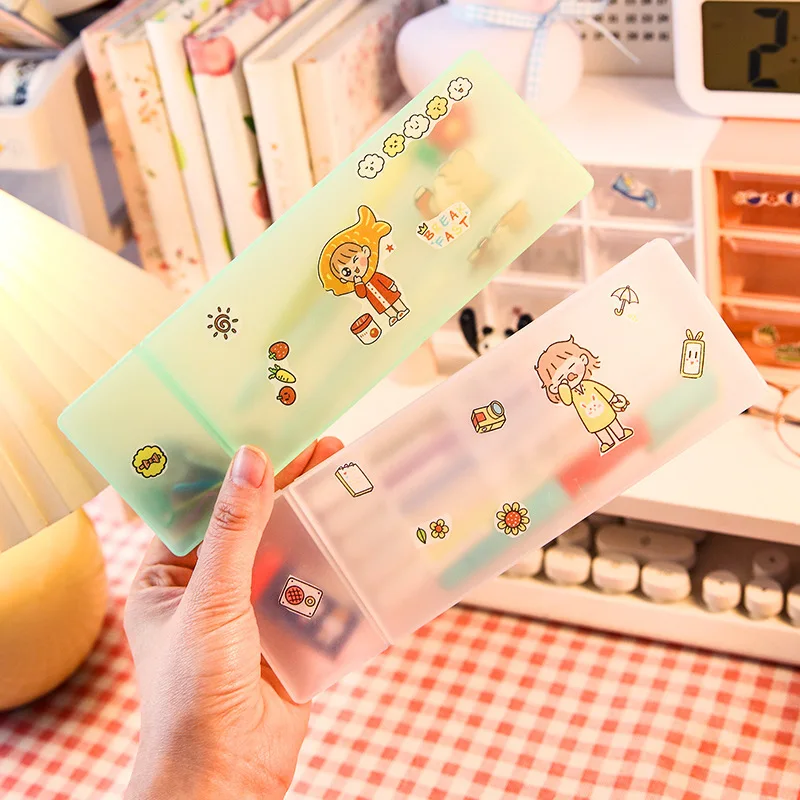 Soft color transparent frosted multifunctional plastic pencil box for students kids school supplies Students like stationery
Soft color transparent frosted multifunctional plastic pencil box for students kids school supplies Students like stationery