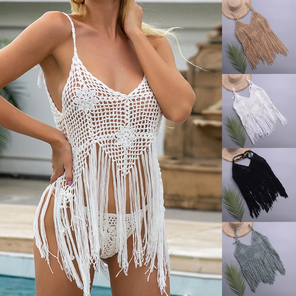 Womens Sheer Bikini Cover Up Tops Swimwear Bathing Summer Beachwear Dress Tassel Cover Up Bikini Lingerie Bra Bather For Wading
Womens Sheer Bikini Cover Up Tops Swimwear Bathing Summer Beachwear Dress Tassel Cover Up Bikini Lingerie Bra Bather For Wading