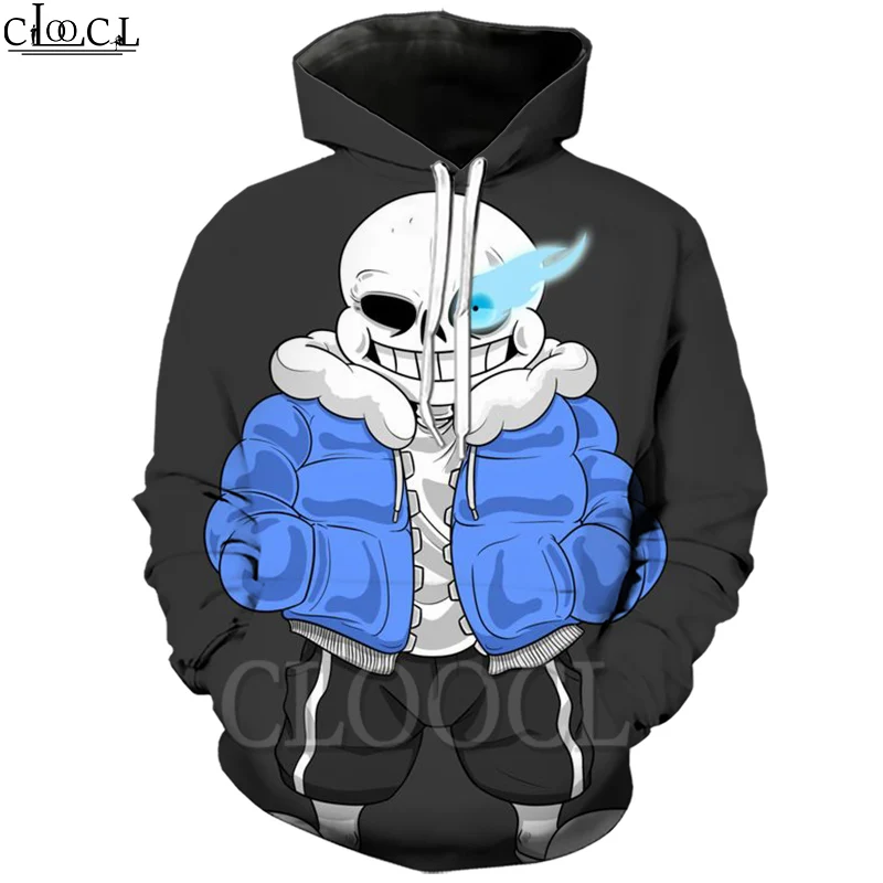 CLOOCL Games Undertale Sans/толстовка с 3D принтом худи карманами для пары модная Толстовка
