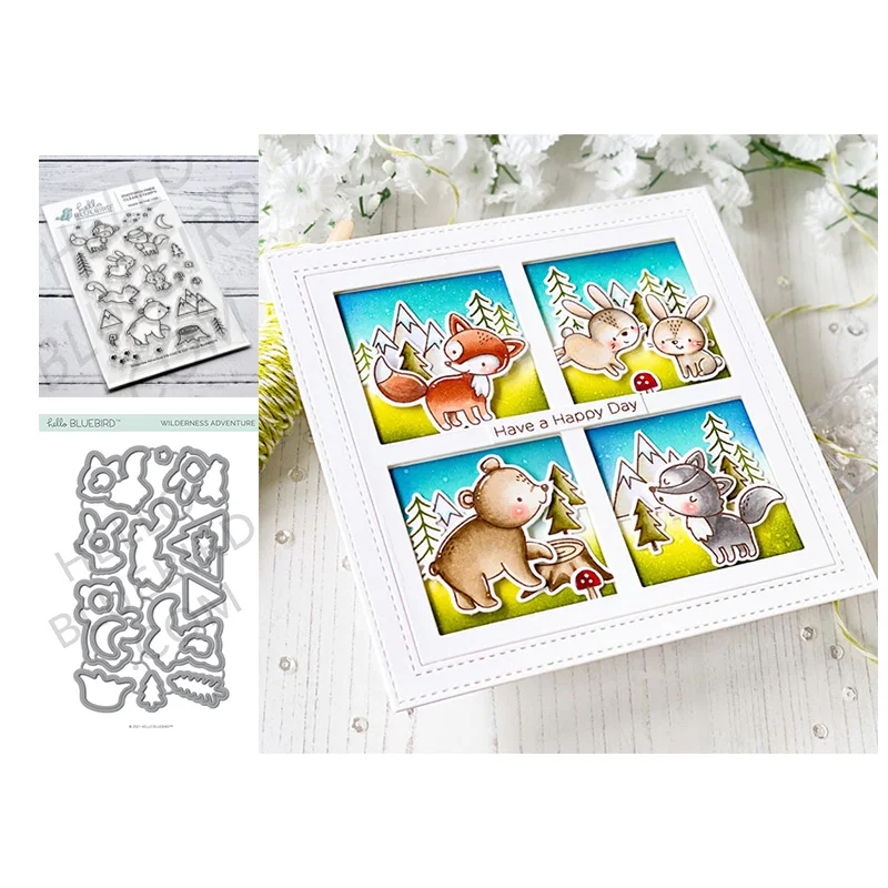 Fox Bear Bunny Tree Metal Cutting Dies and Clear Rubber Stamps for Scrapbooking Seal Craft Stencil Card Make Album Sheet Die Cut 
Fox Bear Bunny Tree Metal Cutting Dies and Clear Rubber Stamps for Scrapbooking Seal Craft Stencil Card Make Album Sheet Die Cut