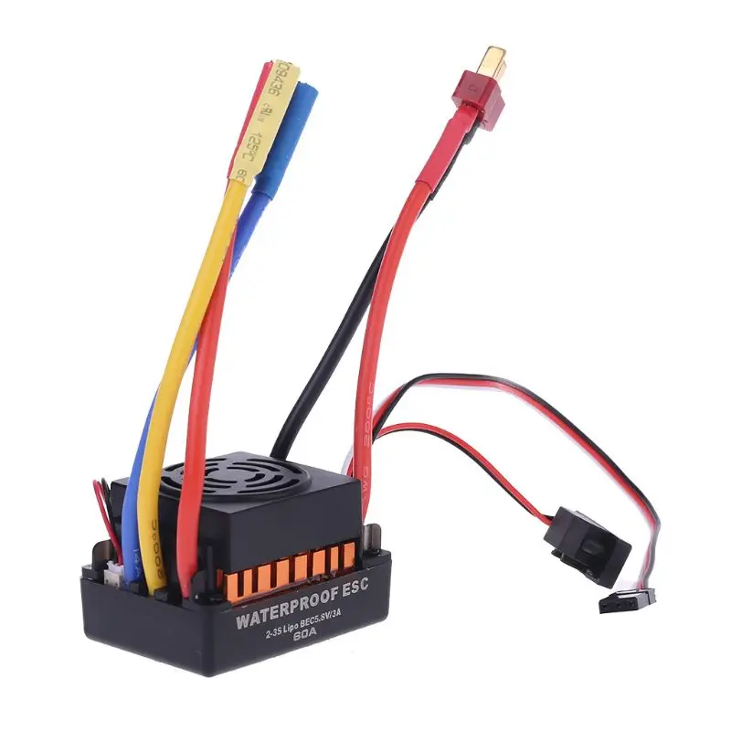 Brushless Motor 1/10, 60A Waterproof ESC Electric Speed Controller for RC Part Accessory
Brushless Motor 1/10, 60A Waterproof ESC Electric Speed Controller for RC Part Accessory