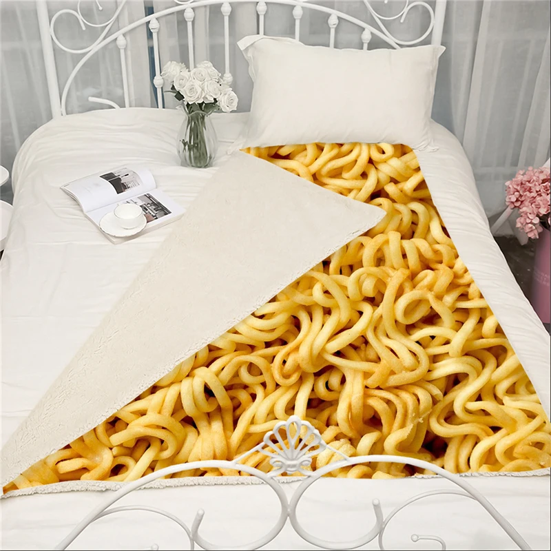 Popular Gourmet Italian Ramen Blanket 3D Print Hand-Pulled Noodle Blanket Sofa Travel Throw Blankets Teens Bedding Plush Quilt
Popular Gourmet Italian Ramen Blanket 3D Print Hand-Pulled Noodle Blanket Sofa Travel Throw Blankets Teens Bedding Plush Quilt