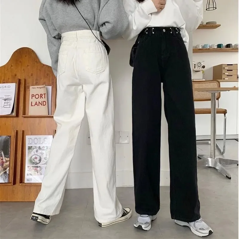 High Waist White Jeans Women Wide Leg Fashion Denim Pant Streetwear Spring Autumn Casual Full Length Loose Trousers for Female
High Waist White Jeans Women Wide Leg Fashion Denim Pant Streetwear Spring Autumn Casual Full Length Loose Trousers for Female