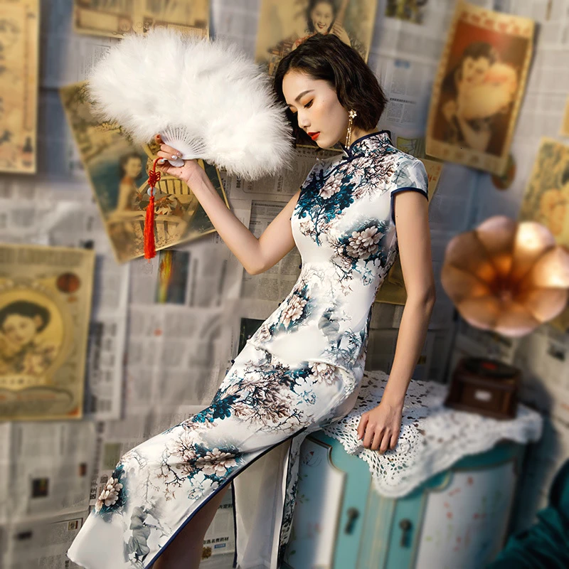 13 Color Plus Size 4XL Chinese Dresses Cheongsam Modern Long Female Silk Chinese Style Qipao Dress Elegant Traditional Clothing
13 Color Plus Size 4XL Chinese Dresses Cheongsam Modern Long Female Silk Chinese Style Qipao Dress Elegant Traditional Clothing