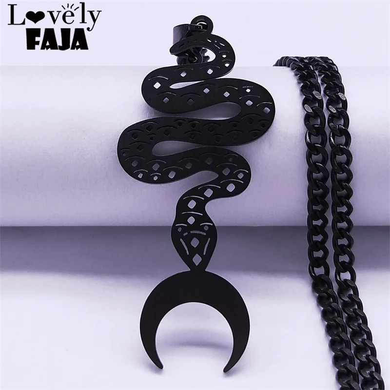2021 Witchcraft Goth Moon Stainless Steel Snake Choker Necklaces for Women/Men Black Color Necklaces Jewelry joyeria N7048S03
2021 Witchcraft Goth Moon Stainless Steel Snake Choker Necklaces for Women/Men Black Color Necklaces Jewelry joyeria N7048S03