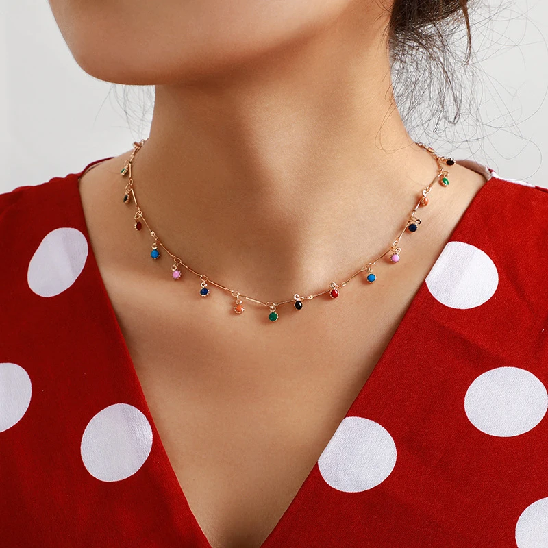 Cute and Colorful Stone Chain Items, Handmade Party Jewelry, Wild Candy-colored Balls, Single-layer Necklace
Cute and Colorful Stone Chain Items, Handmade Party Jewelry, Wild Candy-colored Balls, Single-layer Necklace