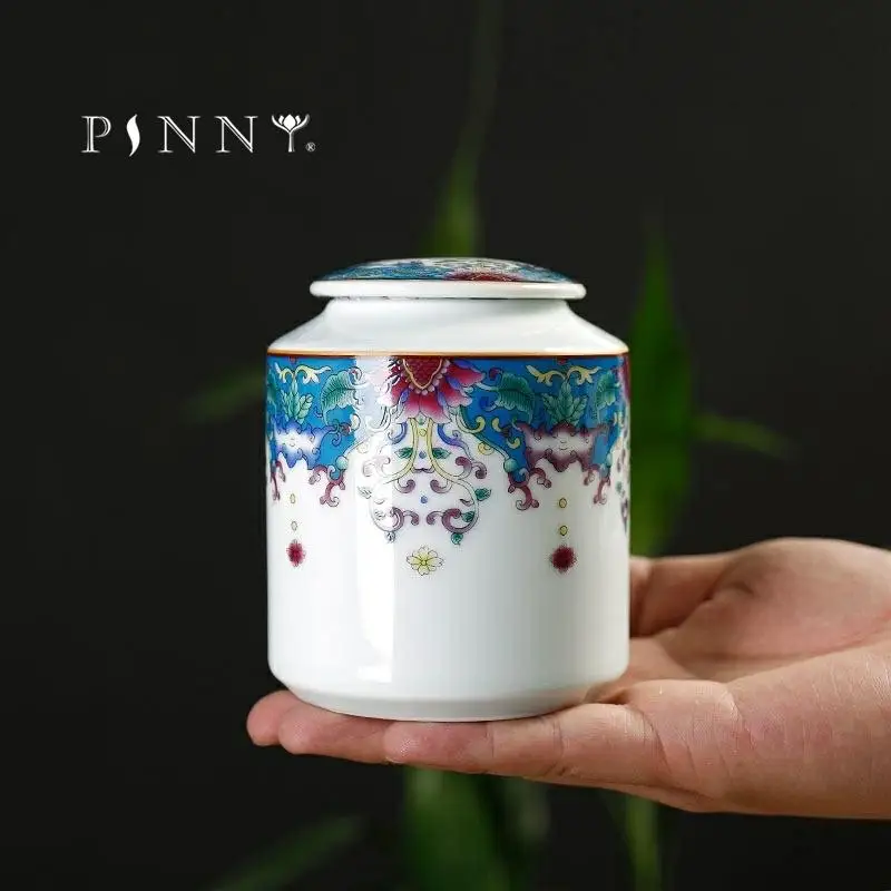 PINNY 420ML Color Enamel Tea Jar Ceramic Tea Storage Chinese Kung Fu tea Set Environmentally friendly Storage Containers
PINNY 420ML Color Enamel Tea Jar Ceramic Tea Storage Chinese Kung Fu tea Set Environmentally friendly Storage Containers