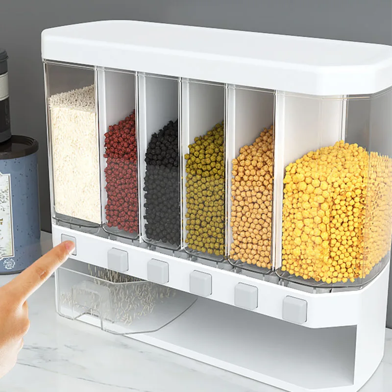 Grid Pressing Rice Bucket Wall-Mounted Grain Storage Box Kitchen Storage Food Containers Moisture-Proof Sealed Tank
Grid Pressing Rice Bucket Wall-Mounted Grain Storage Box Kitchen Storage Food Containers Moisture-Proof Sealed Tank