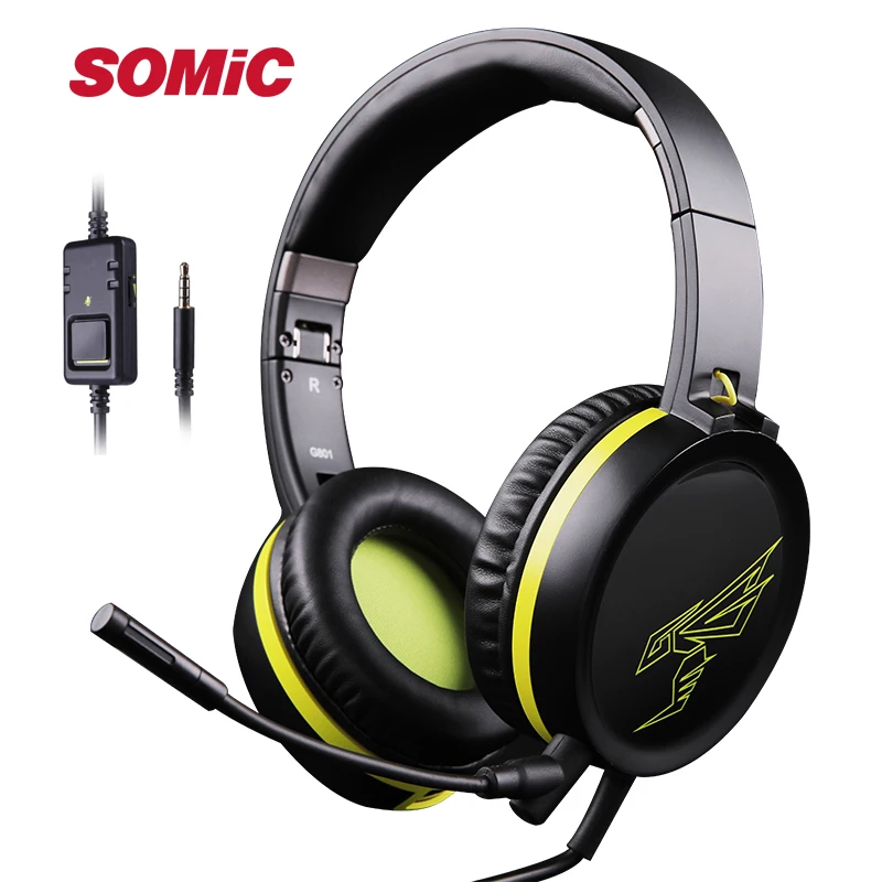 SOMIC G801 PS4 игровой Heaset для Xbox One складные стереонаушники со съемным микрофоном