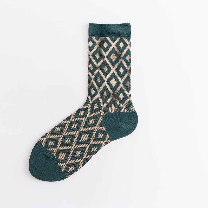 Women New Fashion Show Style Rhombus Combed Cotton Vintage Color Crew Dress Socks High Quality Brand Loose Welt Stockings
Women New Fashion Show Style Rhombus Combed Cotton Vintage Color Crew Dress Socks High Quality Brand Loose Welt Stockings