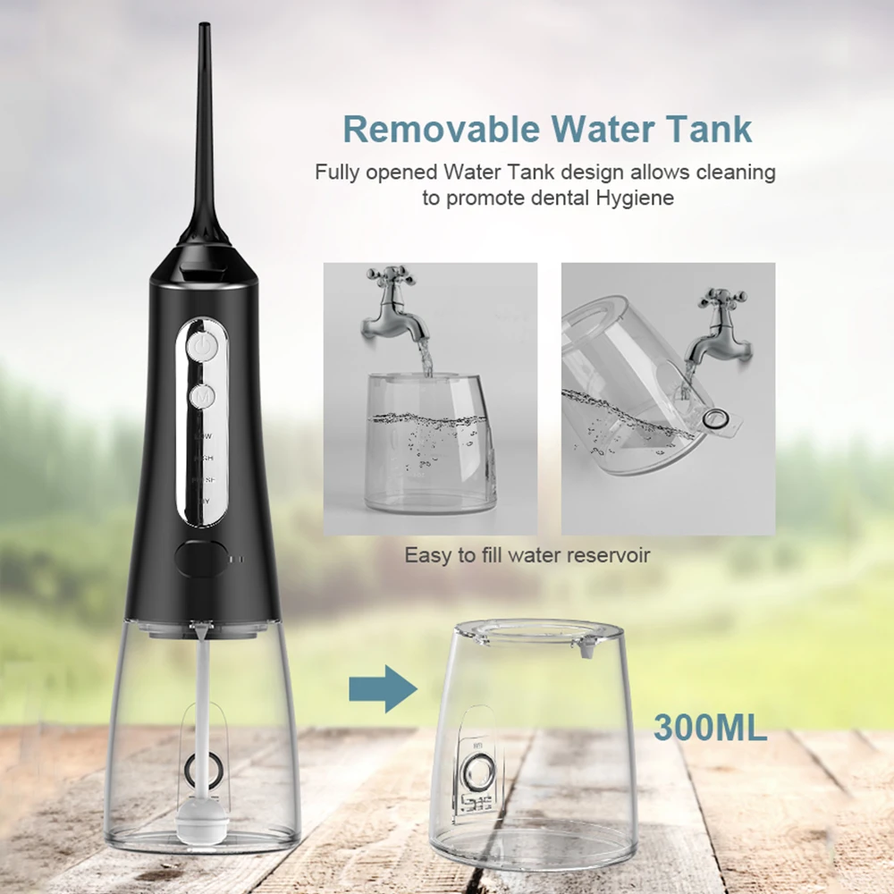 Cordless Water Flosser D ental Oral Irrigator with DIY Mode 300ml Water Tank IPX7 Waterproof USB Rechargeable Teeth Cleaner
Cordless Water Flosser D ental Oral Irrigator with DIY Mode 300ml Water Tank IPX7 Waterproof USB Rechargeable Teeth Cleaner