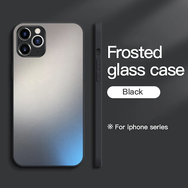 

LPC Square Tempered Glass Shell For iPhone 11 Pro XS Max XR X 7 8 plus SE 2020 Protection Cover For iPhone 12 Shockproof Case