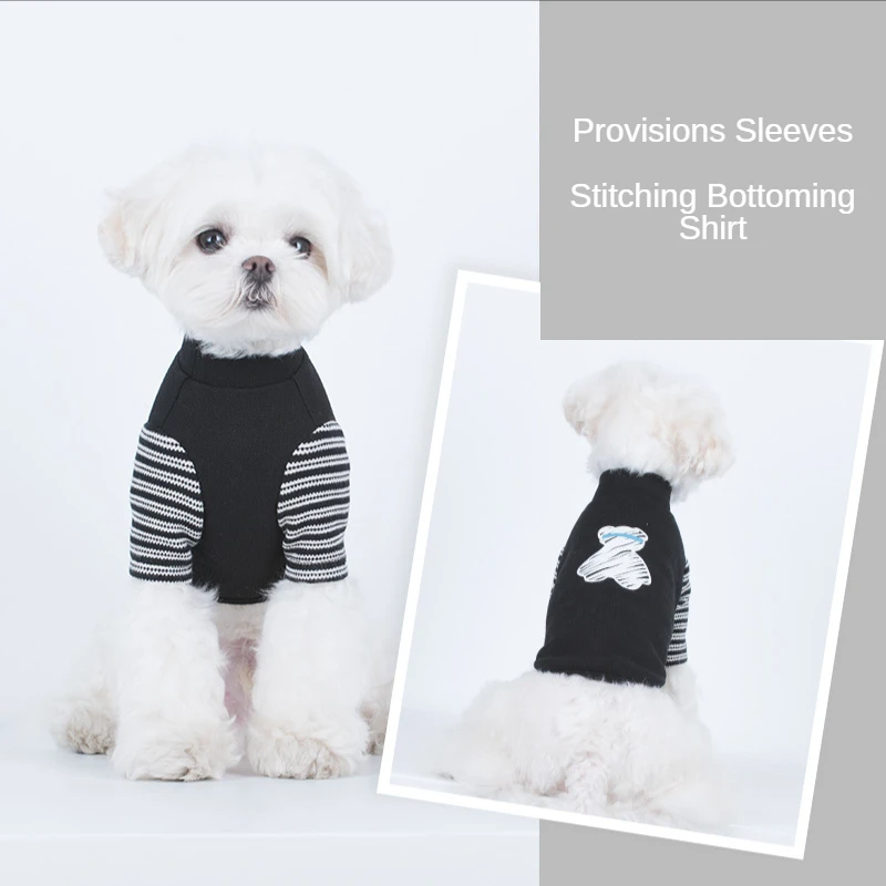 Autumn and Winter New Small and Medium-Sized Pet Dog Striped Sleeve Stitching Bottoming Shirt
Autumn and Winter New Small and Medium-Sized Pet Dog Striped Sleeve Stitching Bottoming Shirt